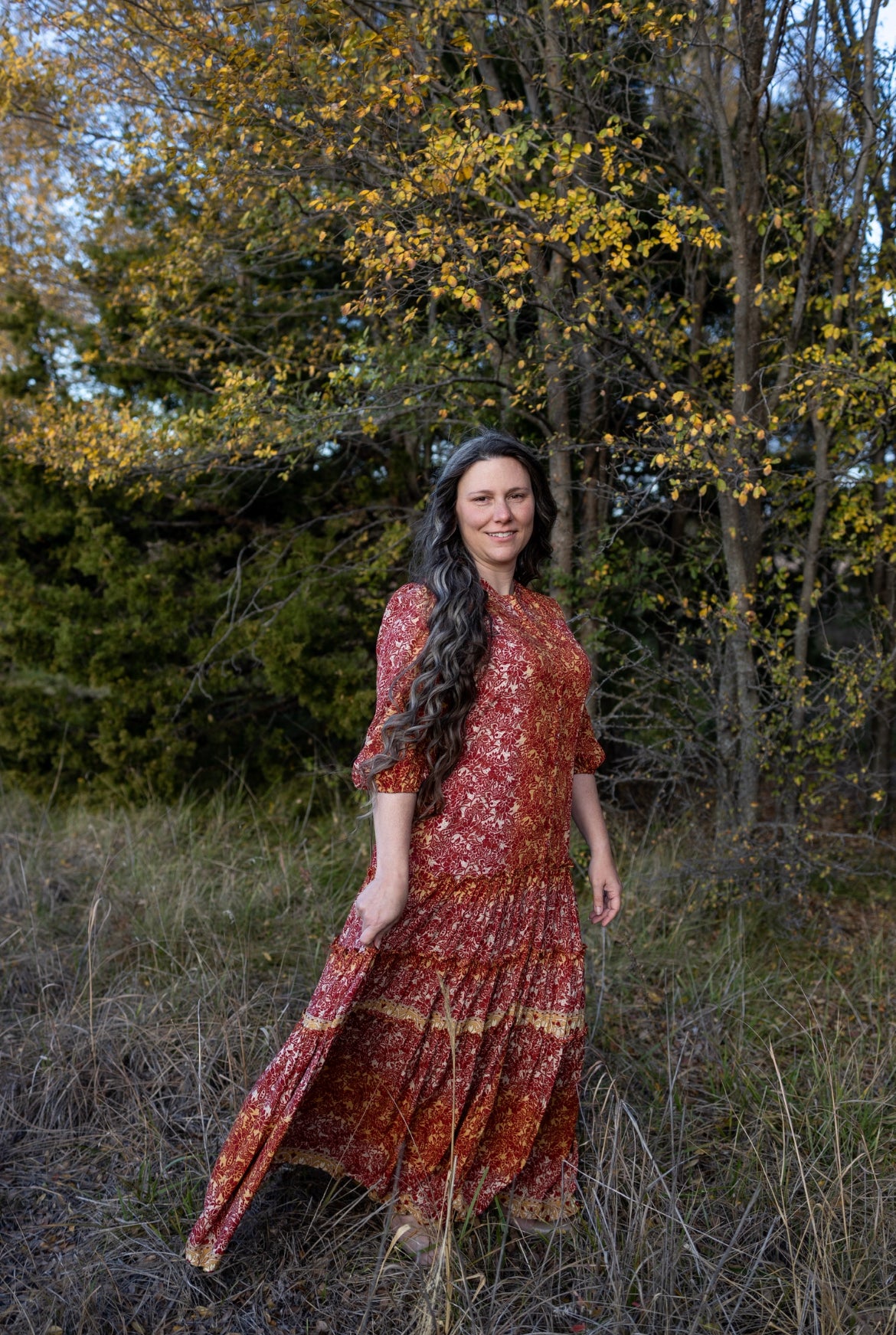 red boho maxi dress Flamenco Boho Wrap Maxi Dress