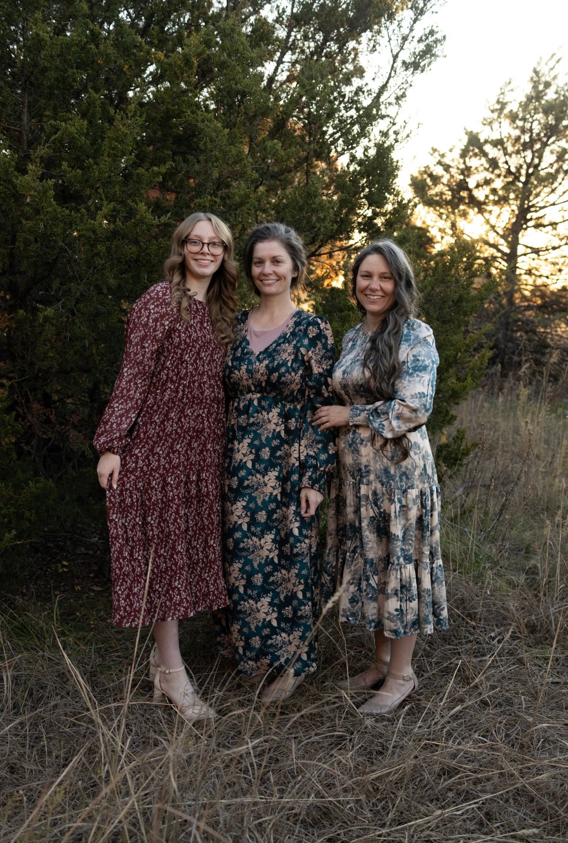 Teal Antique Floral Maxi Dress