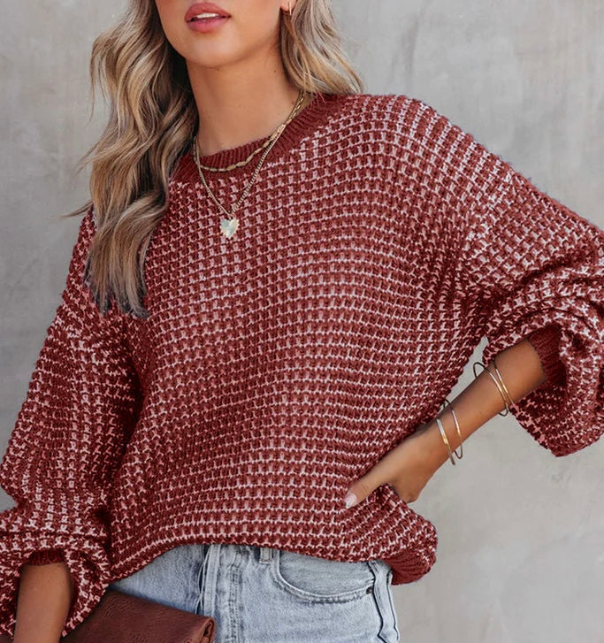 Maroon Checker Sweater