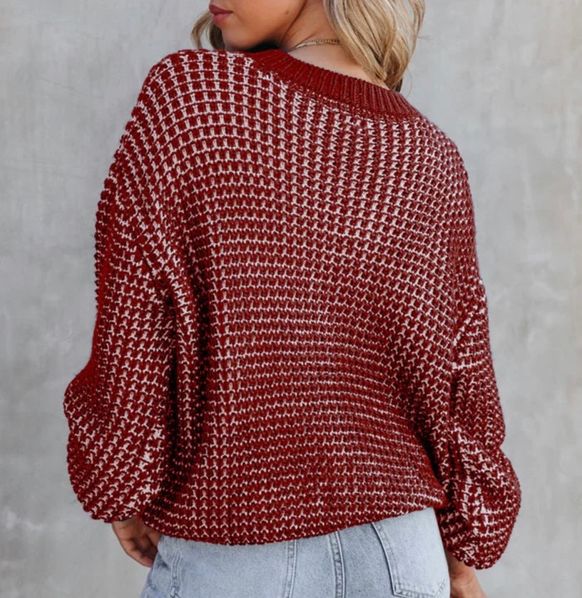 Maroon Checker Sweater