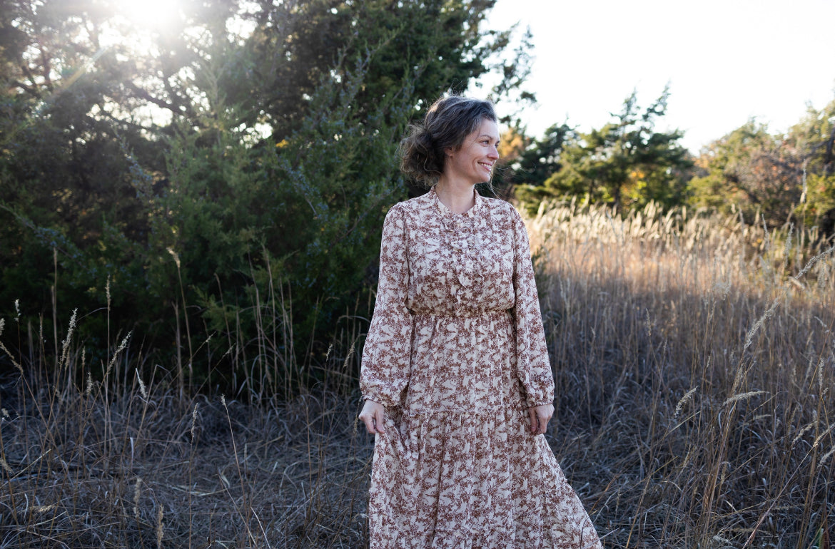 Taupe Chiffon Dress